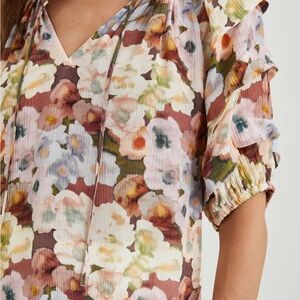Rails Multicolor Floral Ruffle Blouse